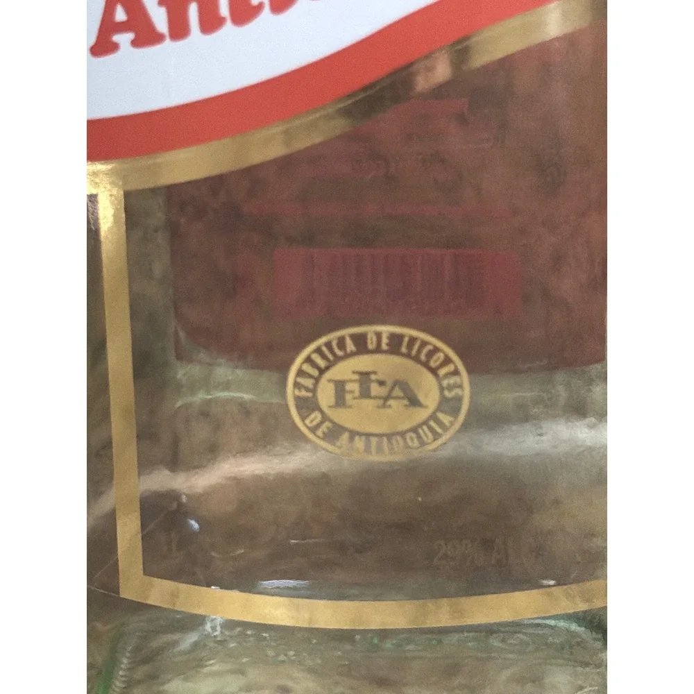 COLOMBIAN Aguardiente Antioqueño Empty Bottle Unisex 1000ml Clear Excellent